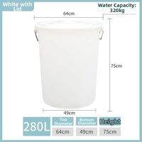 FANKALONG | Large Capacity Thick Plastic Bucket Circular with Lid
