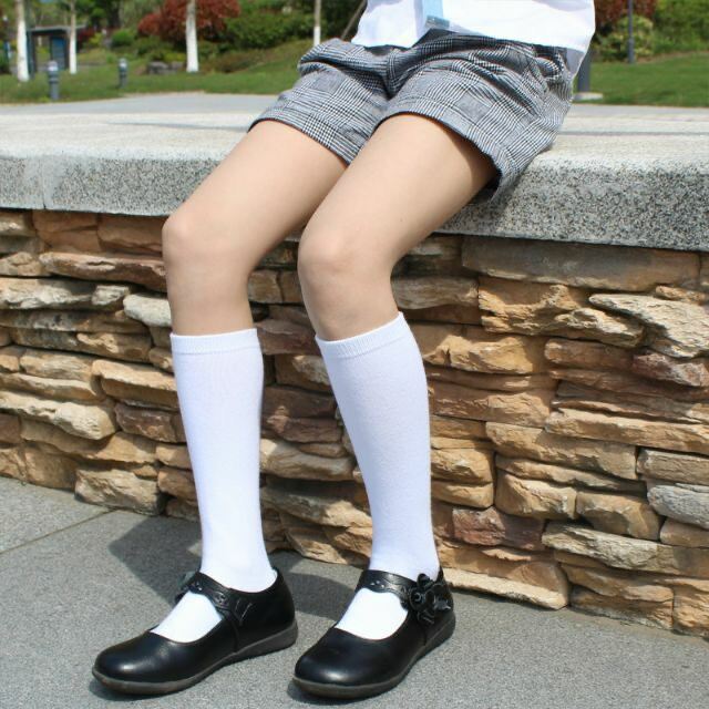 COD Knee High Socks for Kids - White/Black Cotton