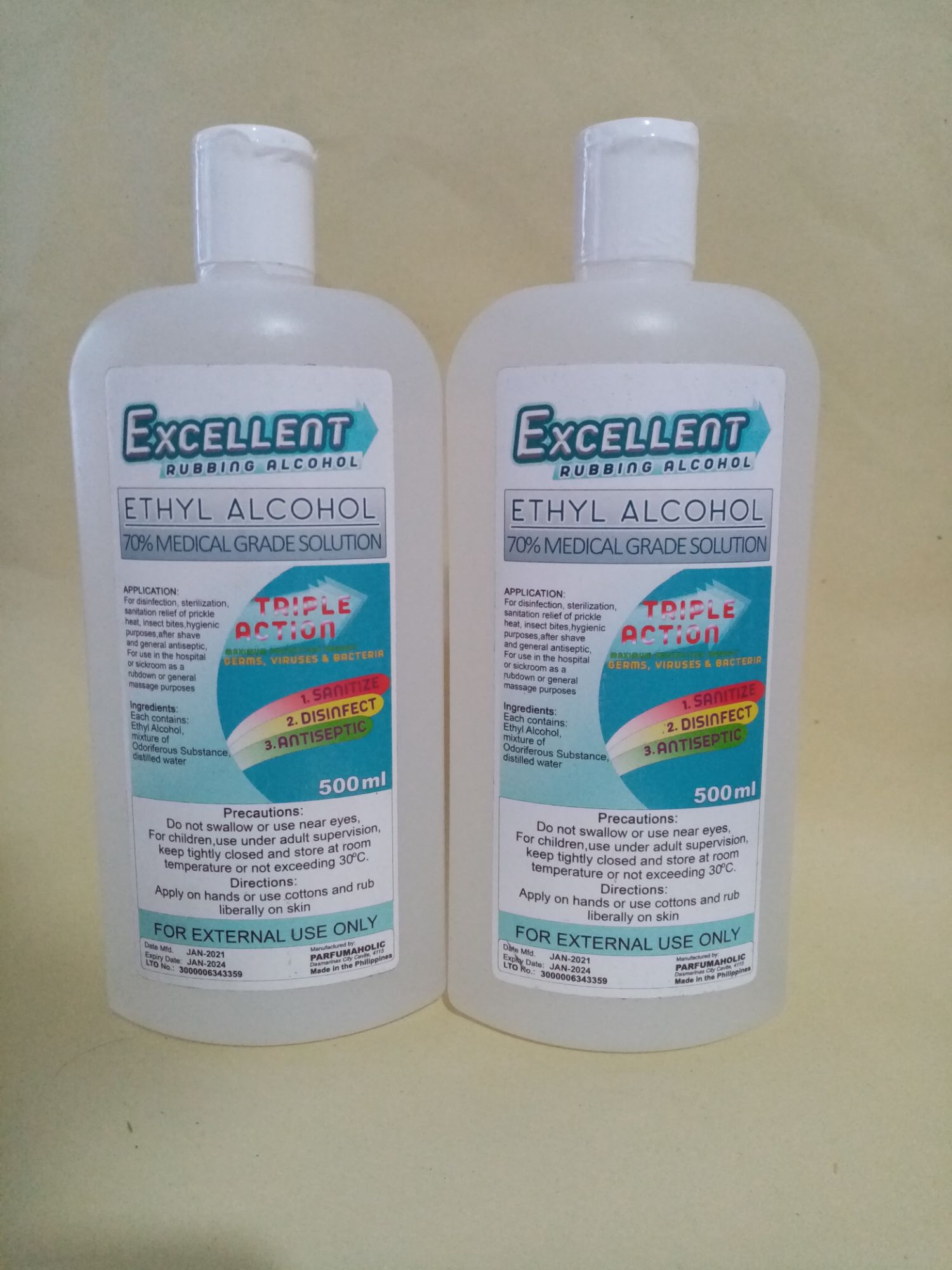 Excellent Ethyl Alcohol, 70% Solution, Kills Bacteria and Germs