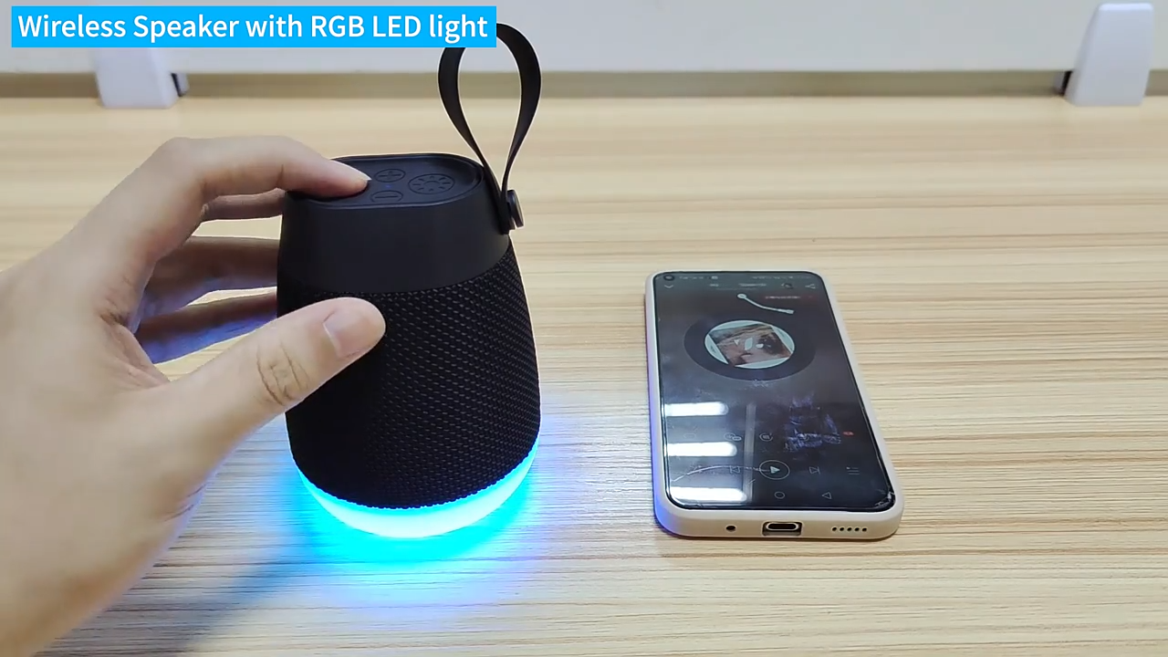 Popcorn Mini Bluetooth Speaker with mic,RGB Light,Waterproof Portable