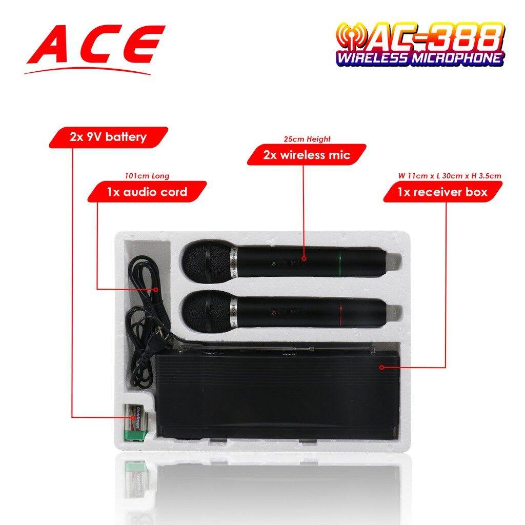 ACE Wireless Microphone AC 388 Lazada PH