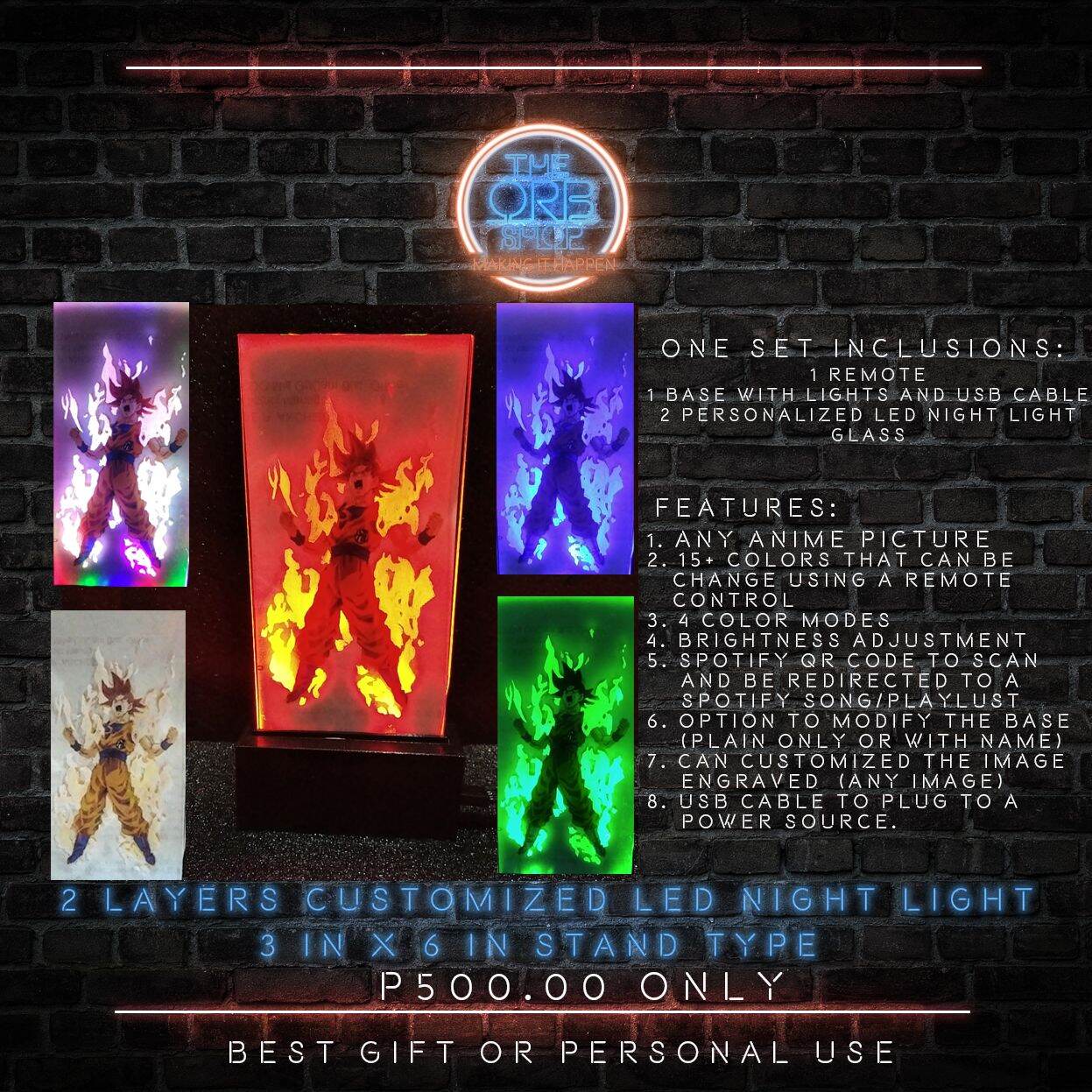 Anime Led Night Lights 2 Layers 3inx6in Stand Type Lazada Ph