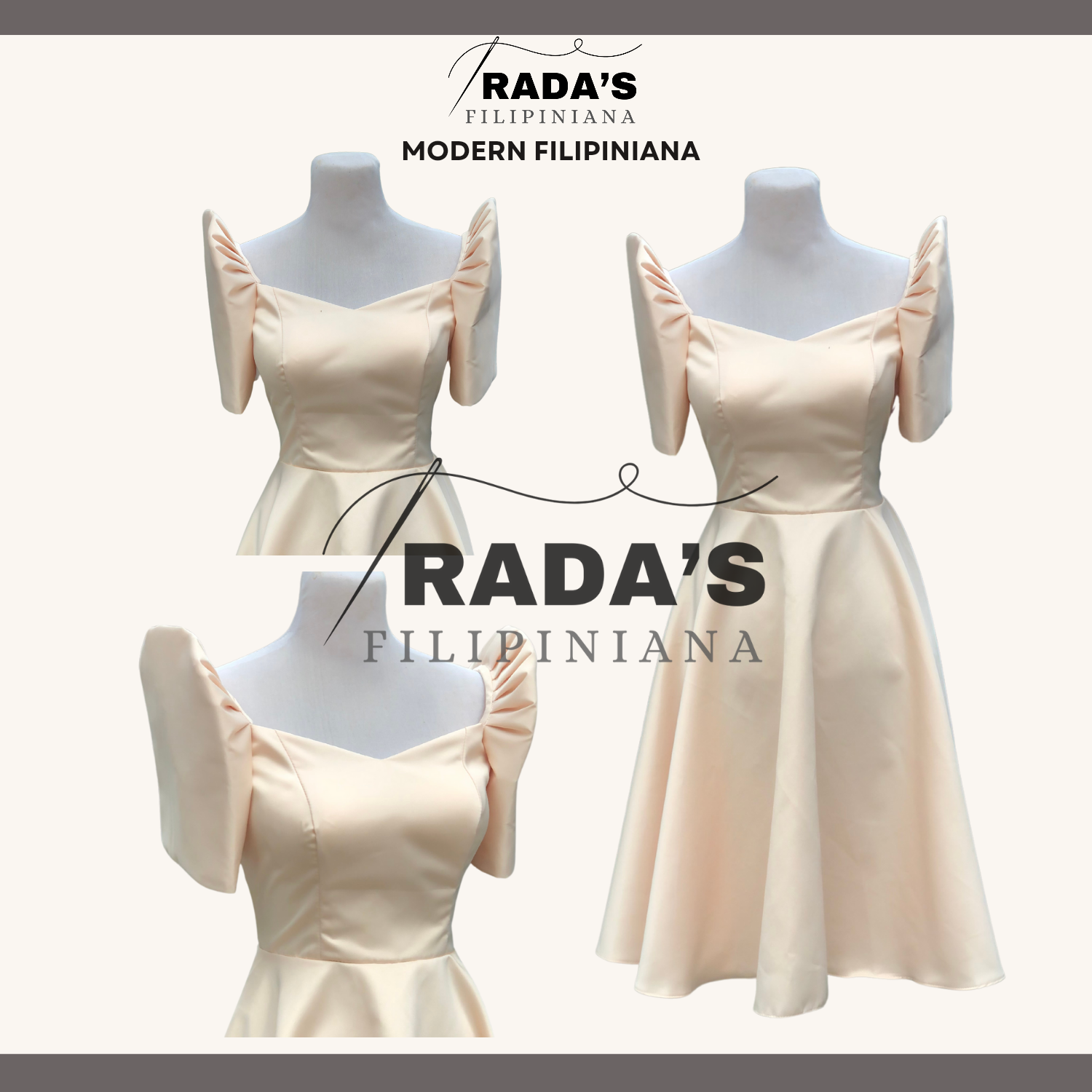 Shop Beige Modern Filipiniana Dress Online with Best Discounts and Low  Prices | Lazada Philippines