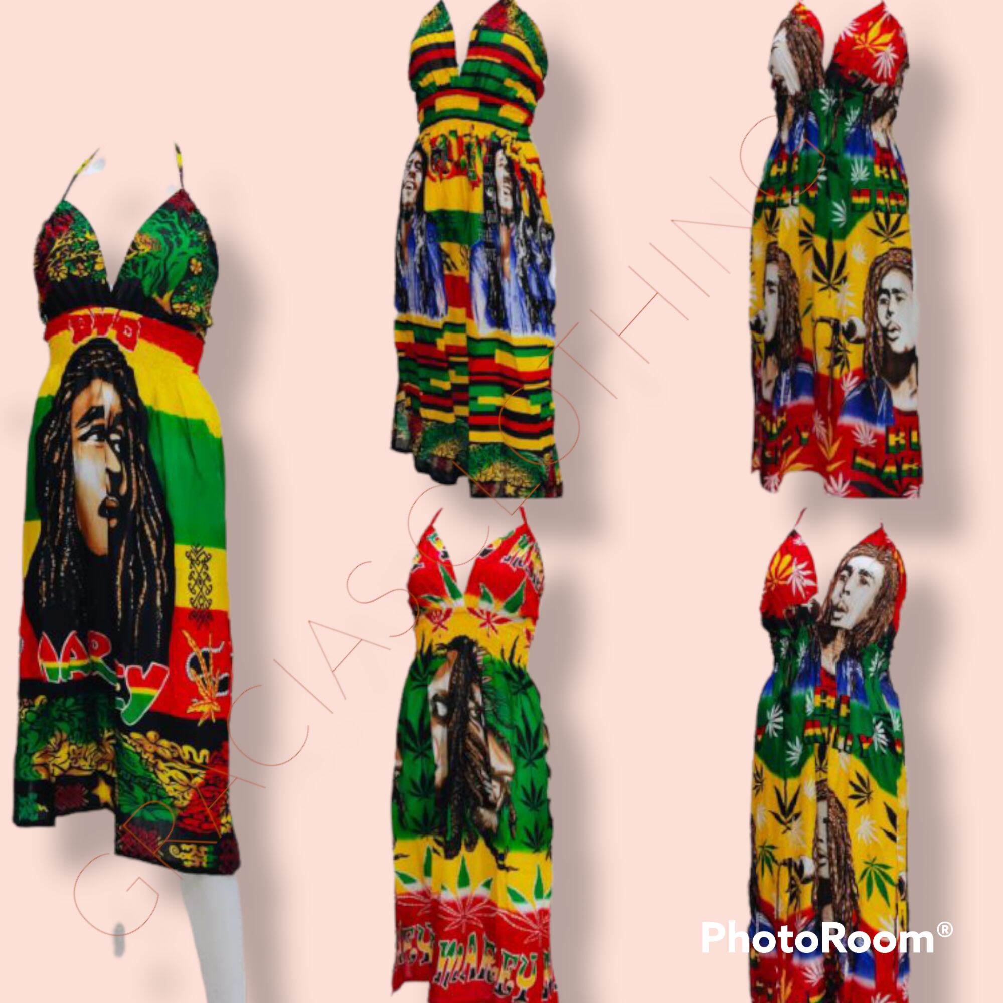 fitted lace wedding dress Bob Marley One Size Fit All Fashion Dress/Rasta Colors 100% Cotton/Gift   Worldwide Souvenir Mart