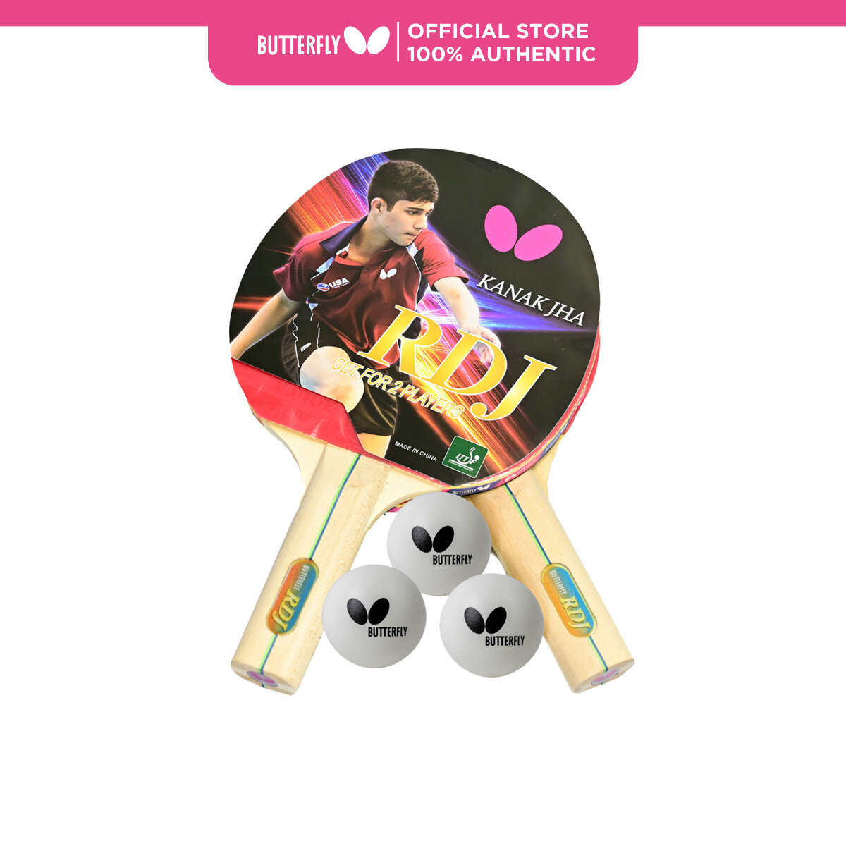 Butterfly RDJ 2-Player Set Table Tennis Racket