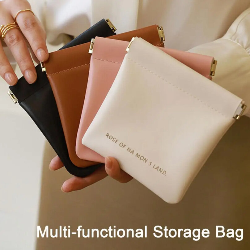 MELEDE Beige Waterproof Coin and Lipstick Storage Bag