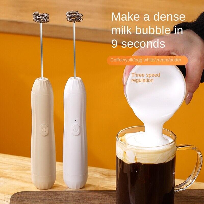 Milk Frother Handheld Mixer Electric Coffee Foamer Egg Beater Cappuccino Stirrer Mini Portable Blenders Battery Power Supply.
