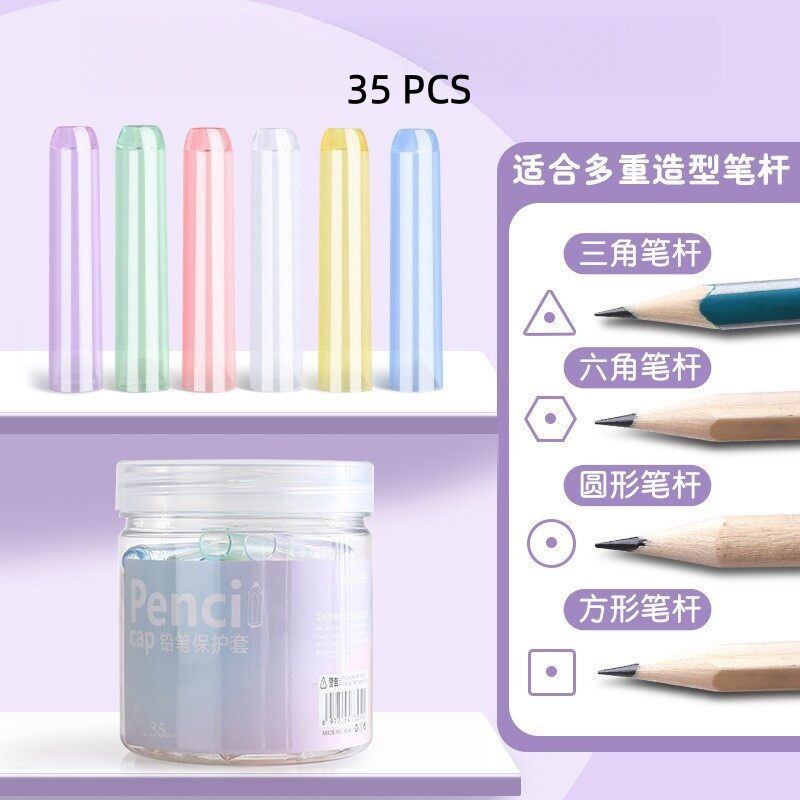 6/35Pcs Student and Child Safety Pen Cap Protective Cover Pencil Drawing Pen Cover Anti-Drop Protecting Pen Tip Office Use