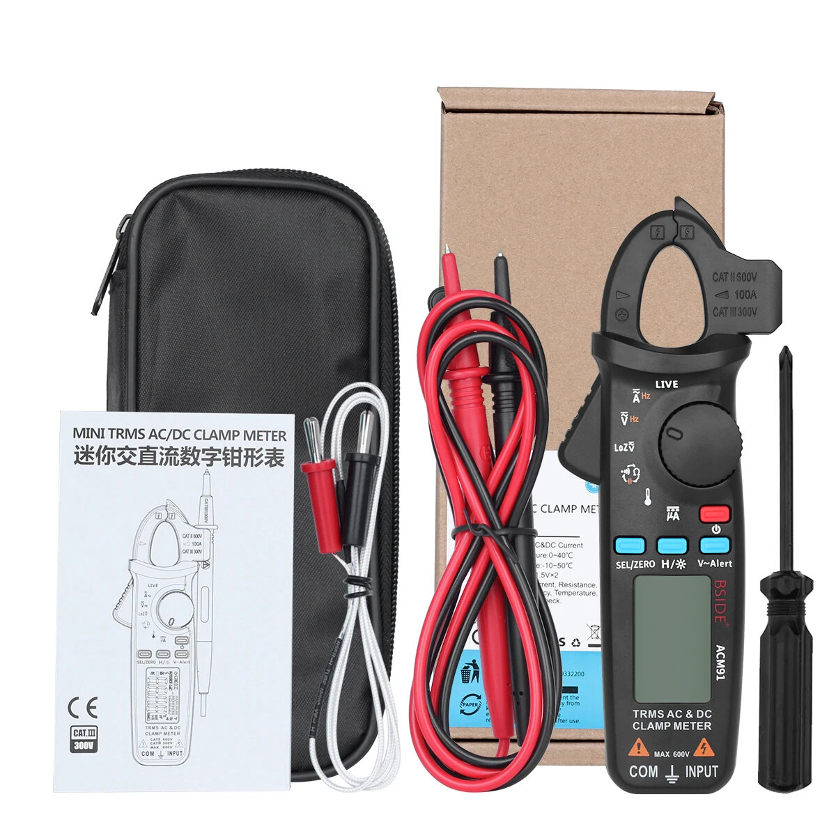 ACM81 ACM91 Digital Clamp Meter 1mA High-Precision Ammeter Pliers True ...