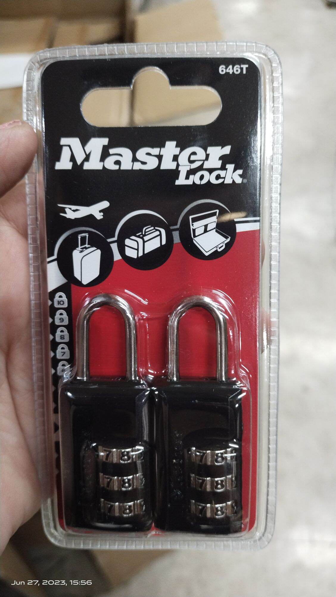 Master Lock luggage lock combination resettable travel locks 2pcs/set  #646-T black