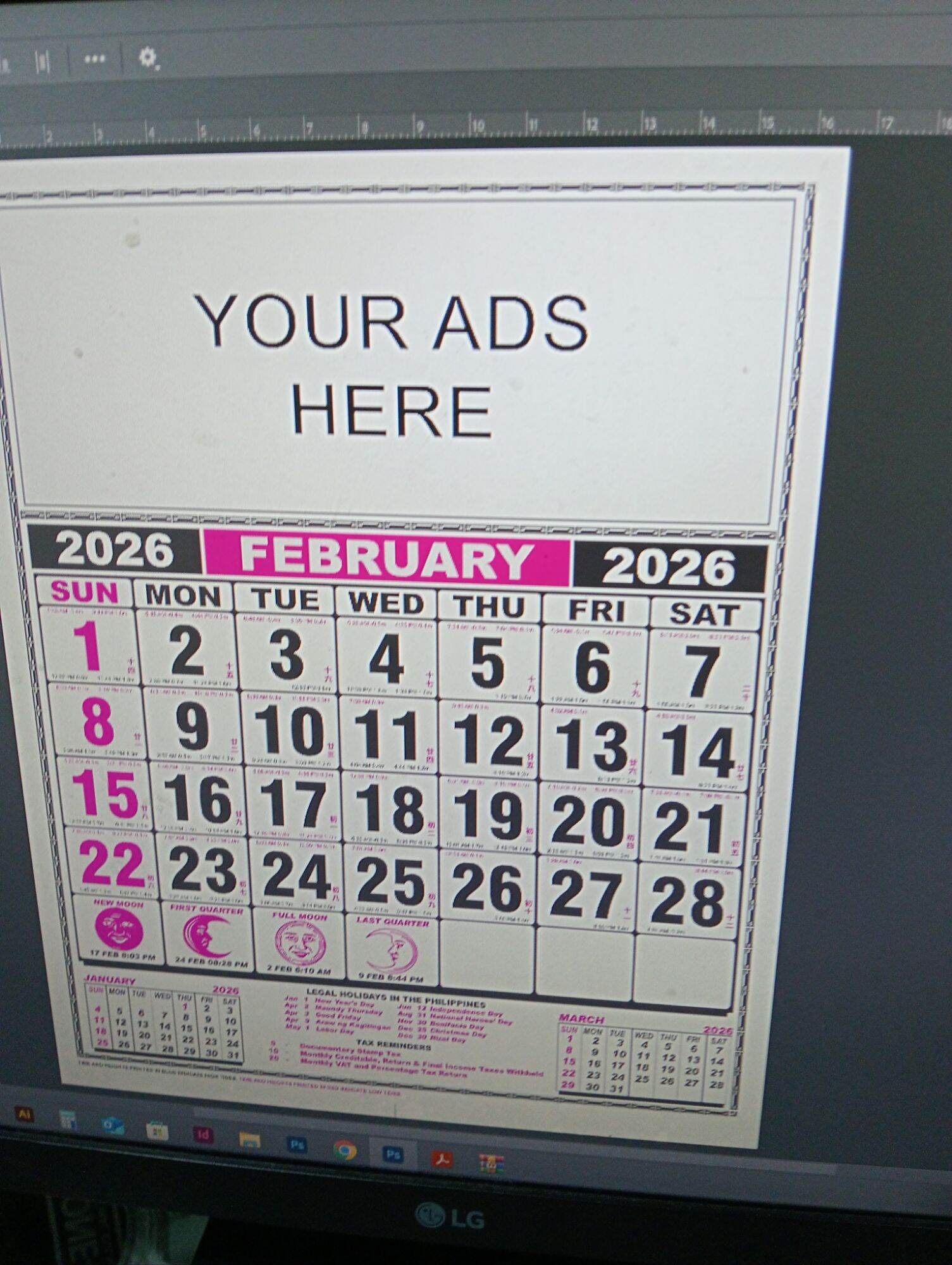 Commercial Calendars!!!!!Sizes: 17x22 and 22x34 12 pages!!!