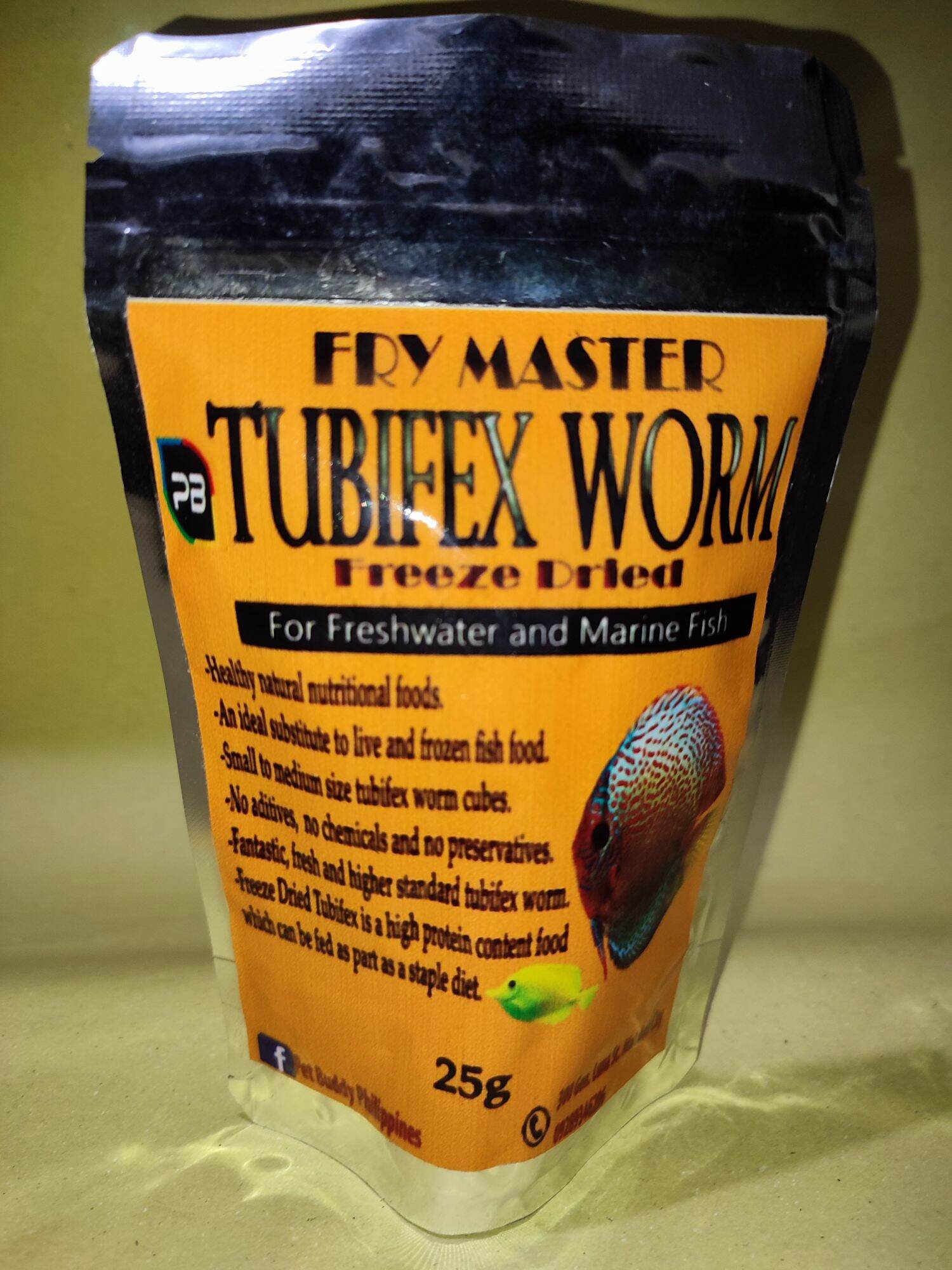 FRy Master Tubifex Wo rms Freeze Dried 25g goldfish arowana beta discus
