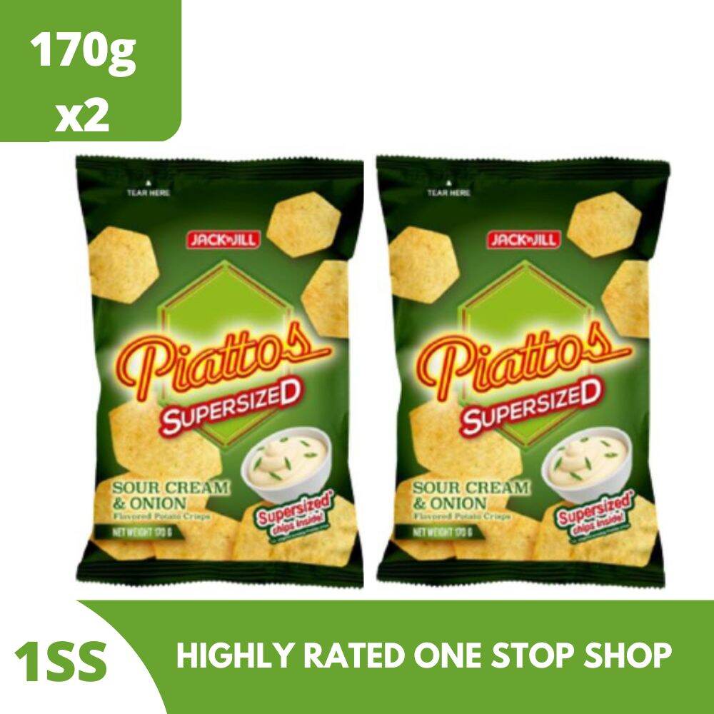 Jack N Jill Piattos Sour Cream And Onion Supersized Chips ,170g Set Of 