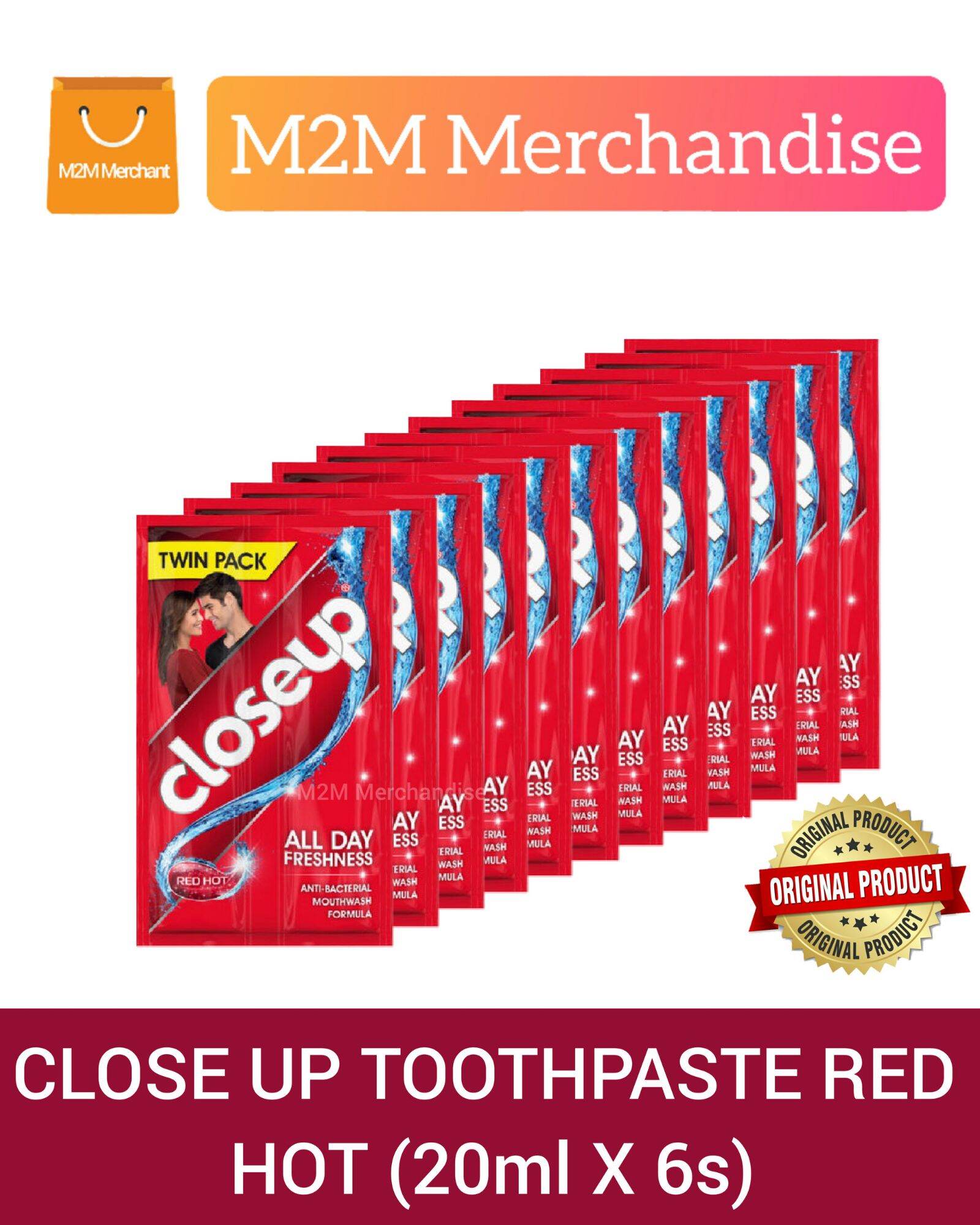 CLOSE UP TOOTHPASTE RED HOT (20ml X 12s) SACHET Lazada PH