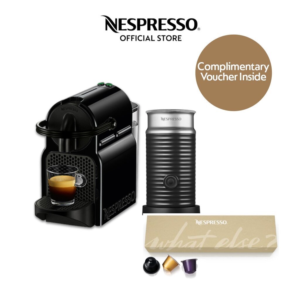 Nespresso Inissia Coffee Maker Bundle with Free Capsules