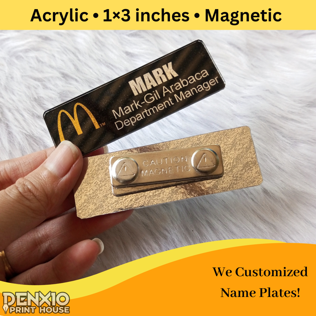 Customized Nameplate with Magnet | Acrylic Nameplate Personalized | 1x3 ...
