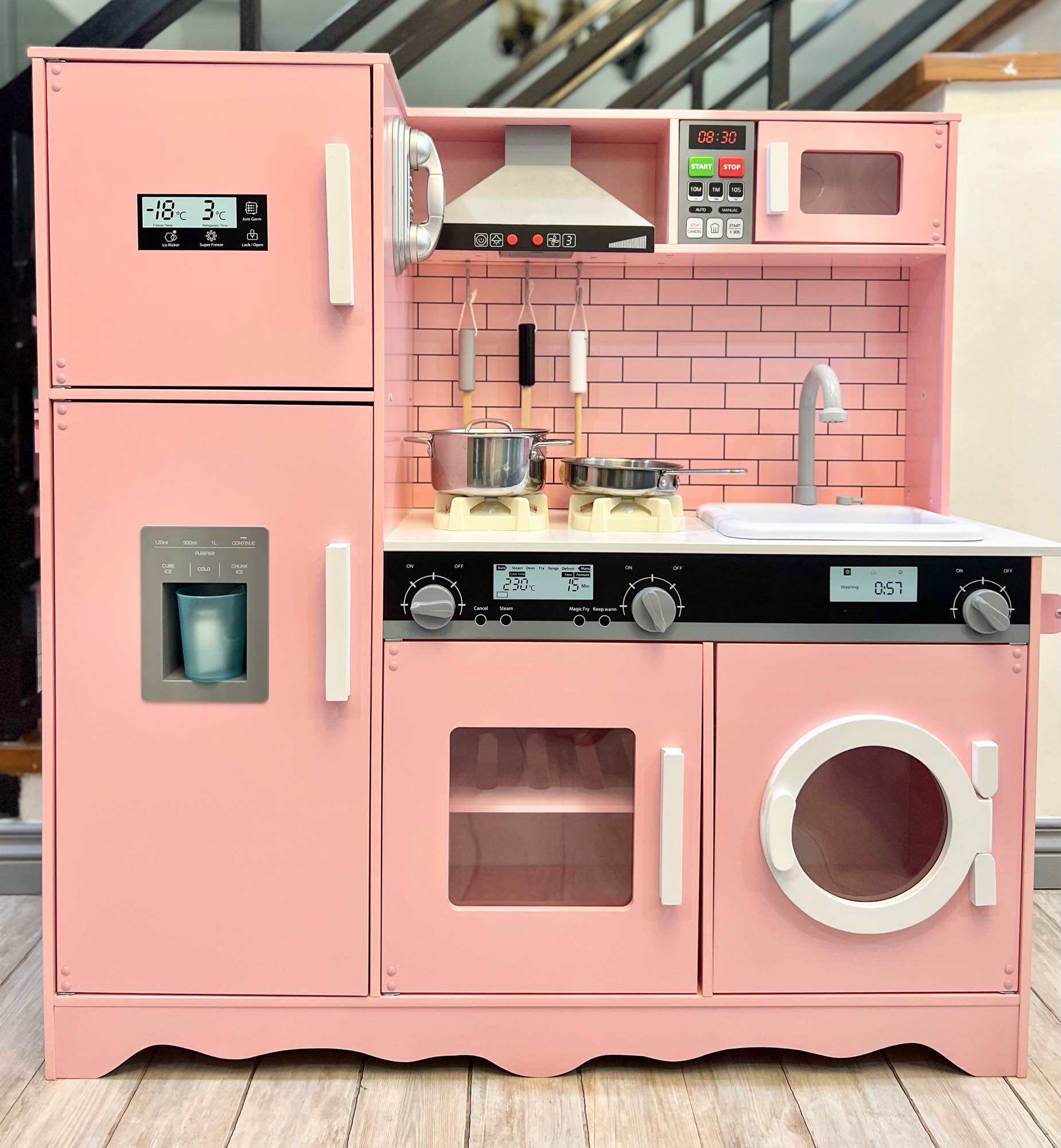 Wooden Kitchen Playset Modern Deluxe Kitchen set Lifesize kitchen toy