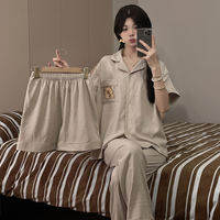 HANQIANNUO | Summer Cotton Couples Pajamas Set 3 Pieces