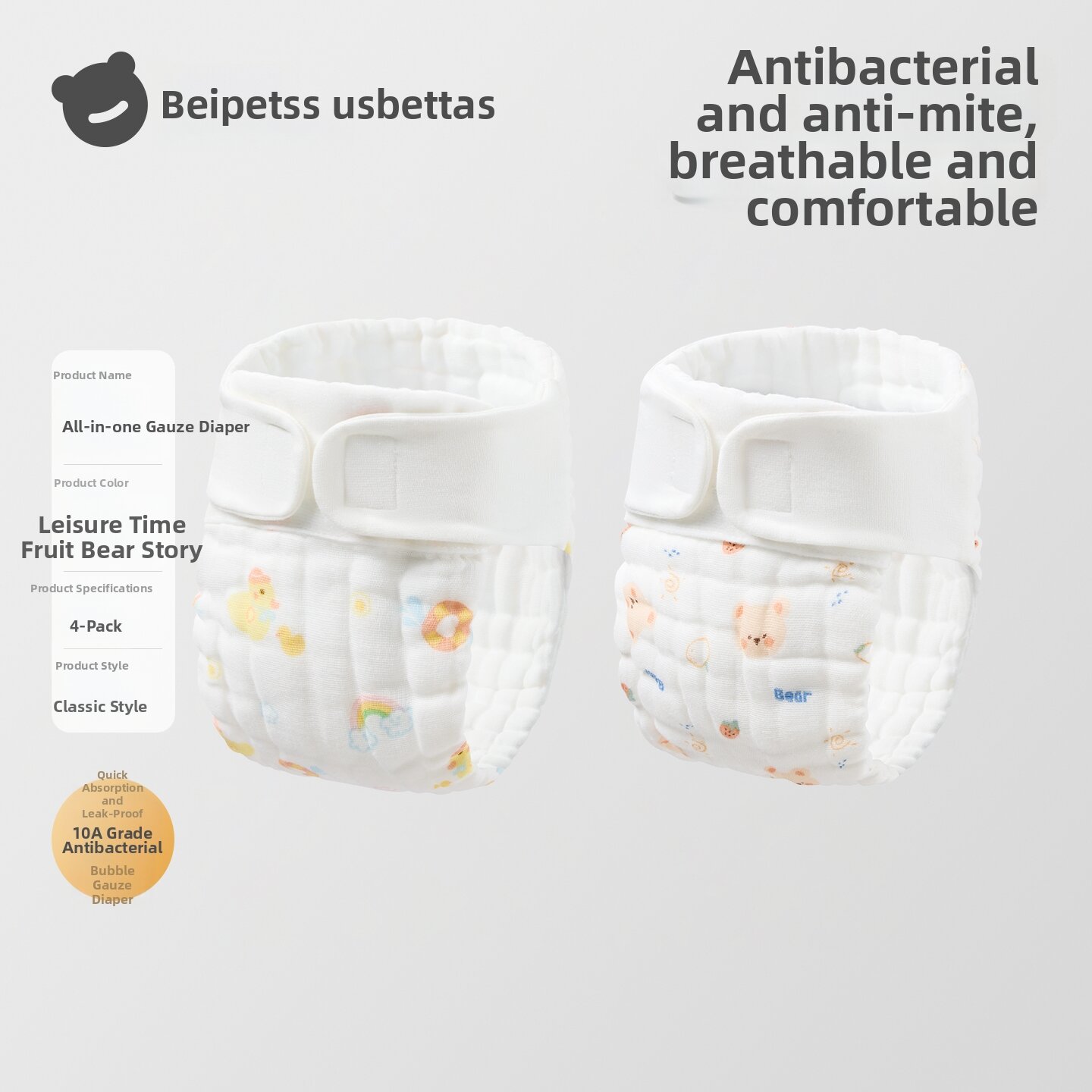 Usbettas | Reusable Cotton Breathable Newborn Diaper