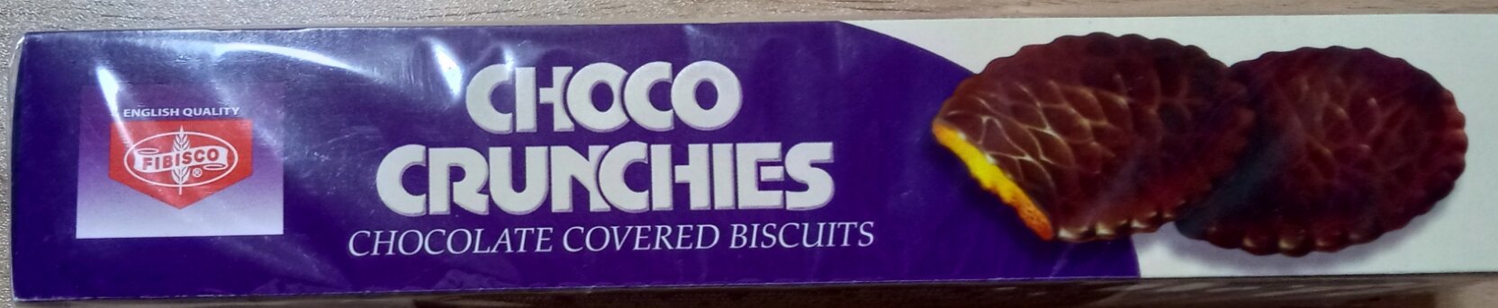 200g Choco Crunchies. Chocolate Covered Biscuits. Individually wrapped in aluminum foil.. 
