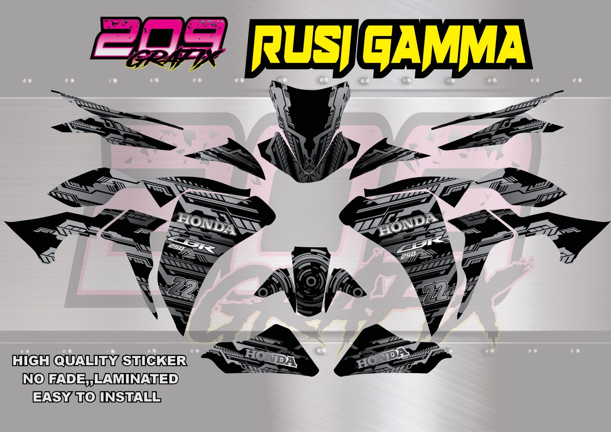 Rusi Gamma Full Body Decals Lazada Ph