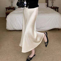 La Chapelle | Silk Satin Half Skirt For Petite High Waist Good Drape Purple