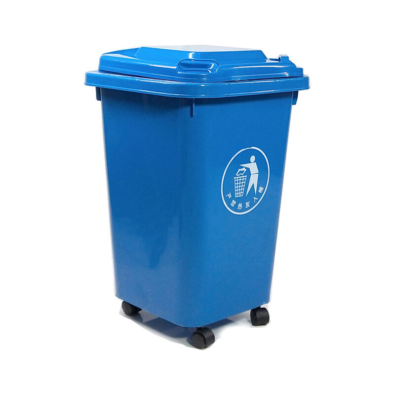 Super Thick Outdoor Trash Can with 4 Wheels 60L Corridor New Rural Property Community Trash Can
