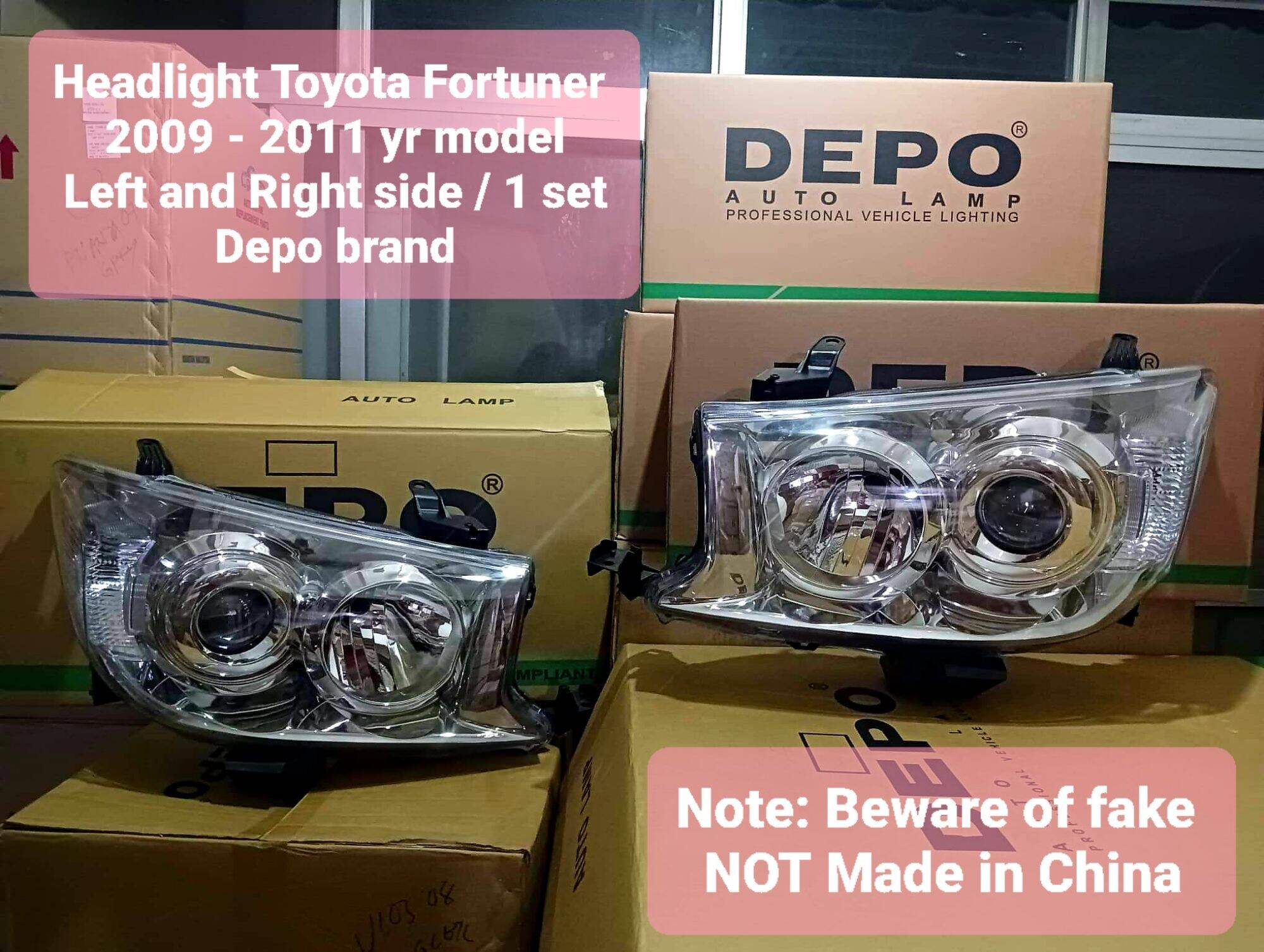 Headlight Headlamp Toyota Fortuner 2009 2011 yr model Left and Right side / 1 set Depo brand
