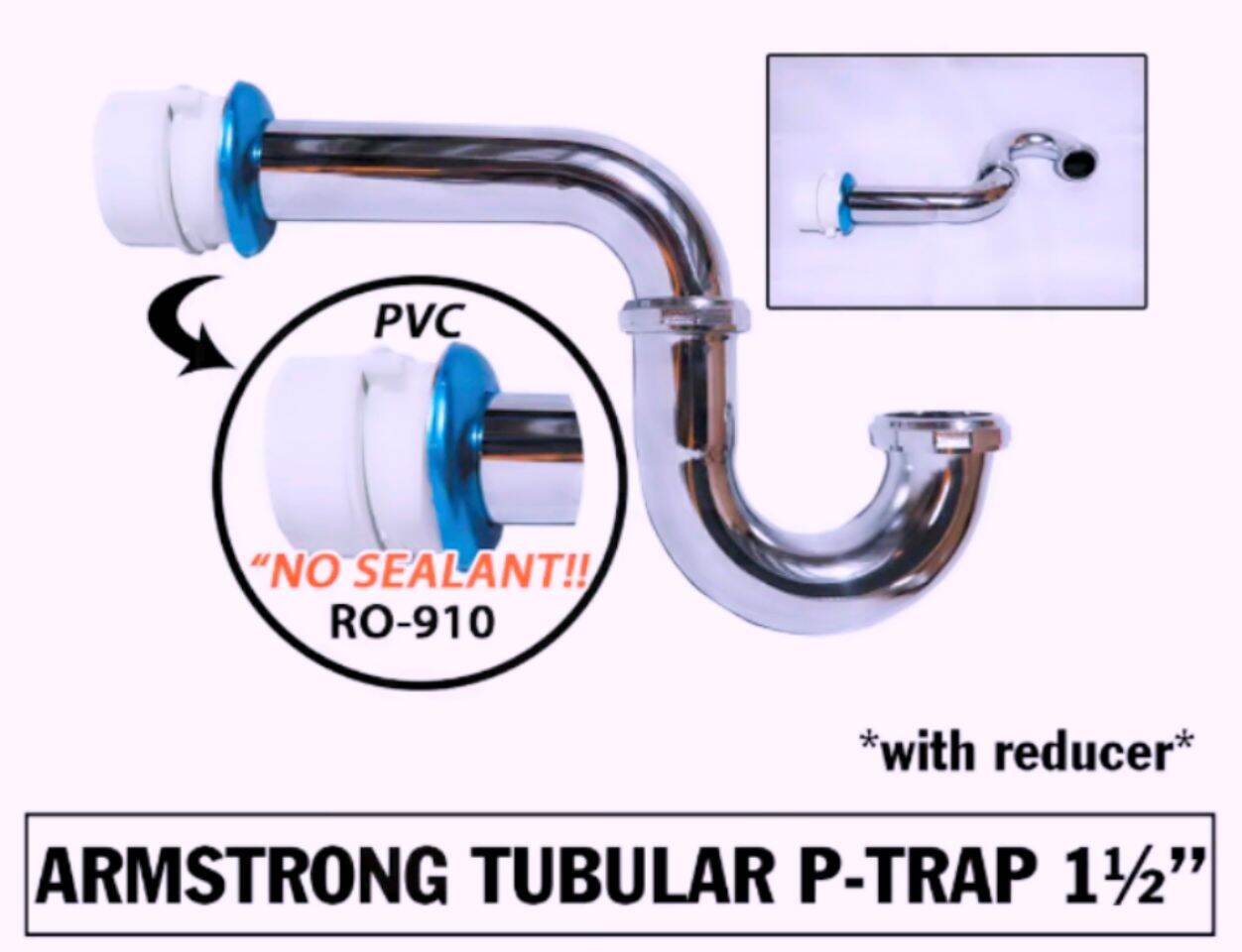 ARMSTRONG TUBULAR P TRAP WITH STAINER SET 1-1/4 P TRAP ONLY 1-1/2 W ...