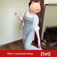 Homecore | Elegant Grey Waist Slimming Summer Dress