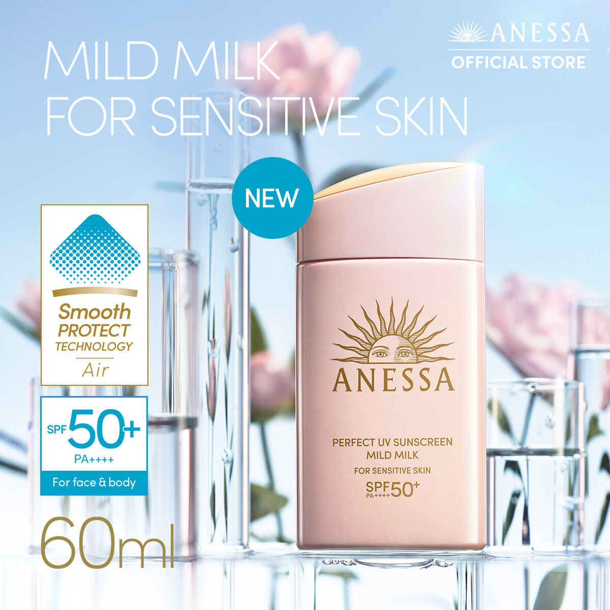 Anessa Perfect UV Sunscreen Mild Milk 60ml 50 SPF