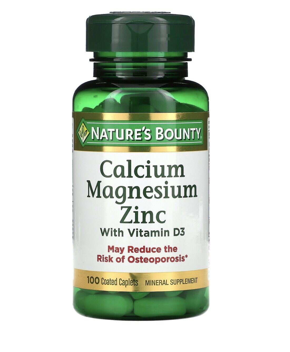 Natures Bounty Calcium Magnesium Zinc with Vitamin D3 100 coated caplet