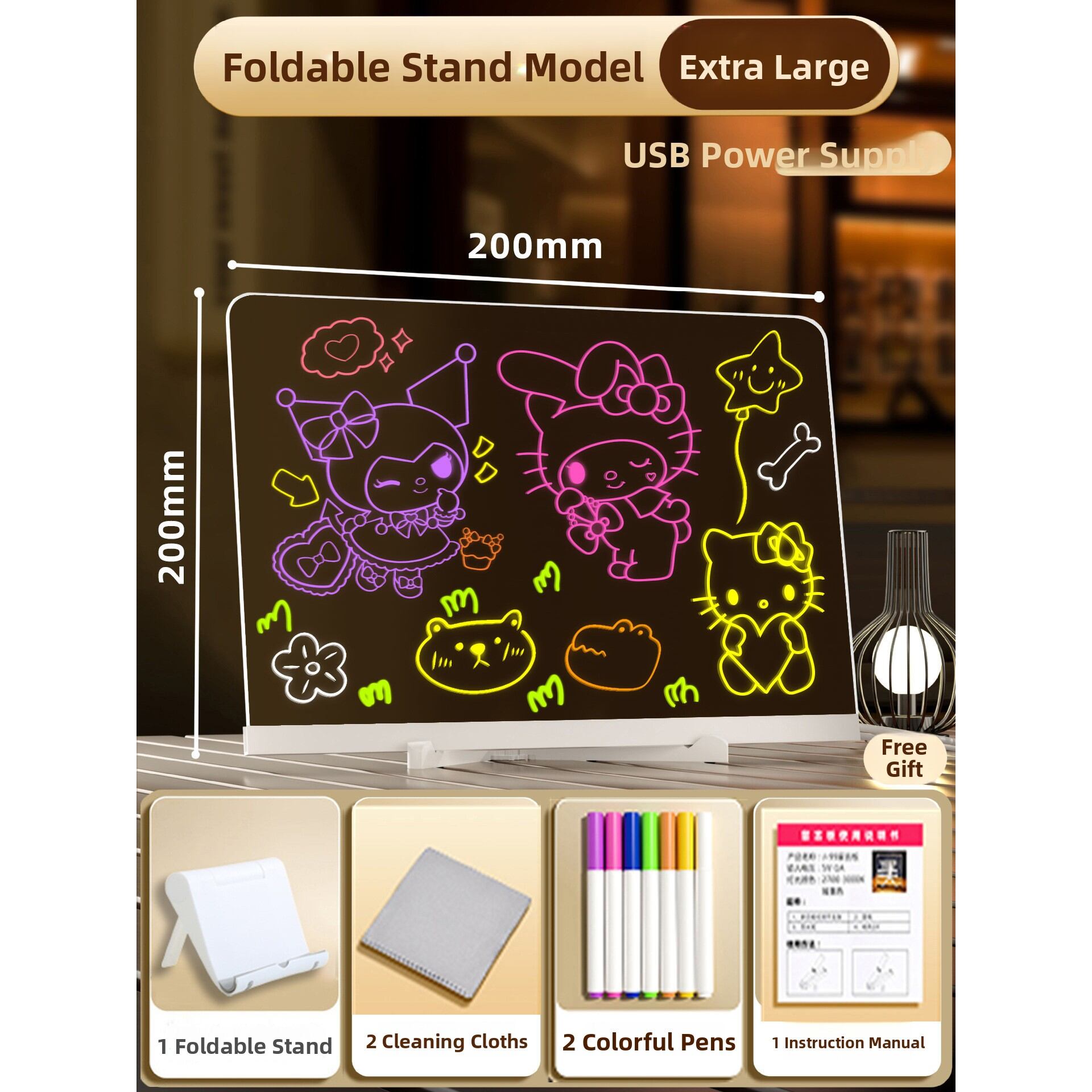 JIFANPAUL | Transparent Glow Erasable LED Fluorescent Board