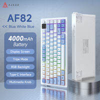 AJAZZ | AJAZZ AF82 Office Low Profile Keyboard RGB Wired/Wireless Gaming Keyboard 75% Layout 82 Keys 4000mAh Battery for Win/Mac