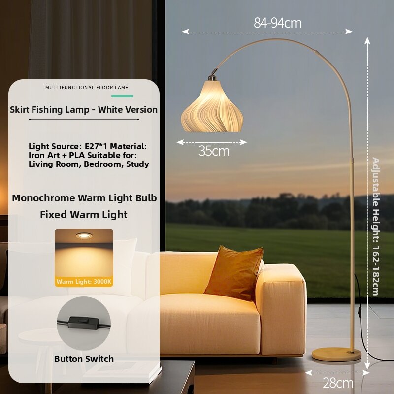BAISHIDENG | Artistic Fishing Floor Lamp for Living Room Bedroom Sofa Side Modern Minimalist French Style