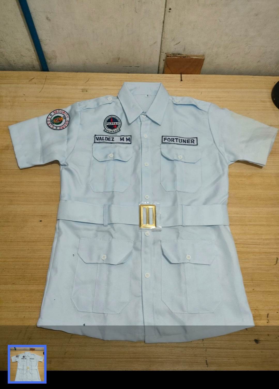 bust jacket for security guard officer with buckle. 