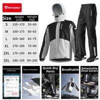 MOTOWOLF | Motorcycle Jacket Waterproof Riding Gear Riders Separate Rain Suit (Jacket and Pants) Rainwear for Motorcycle Travel Heavy Rain Protection
