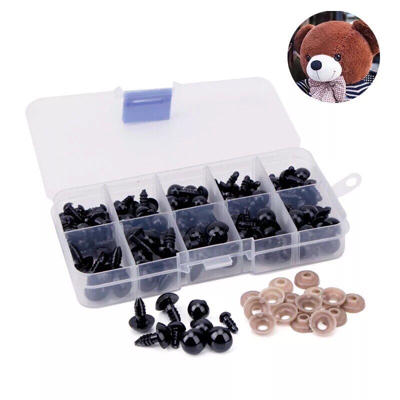 Amigurumi Safety Eyes/ Doll Eyes (6mm-12mm :: Black) 100 pcs. per Box