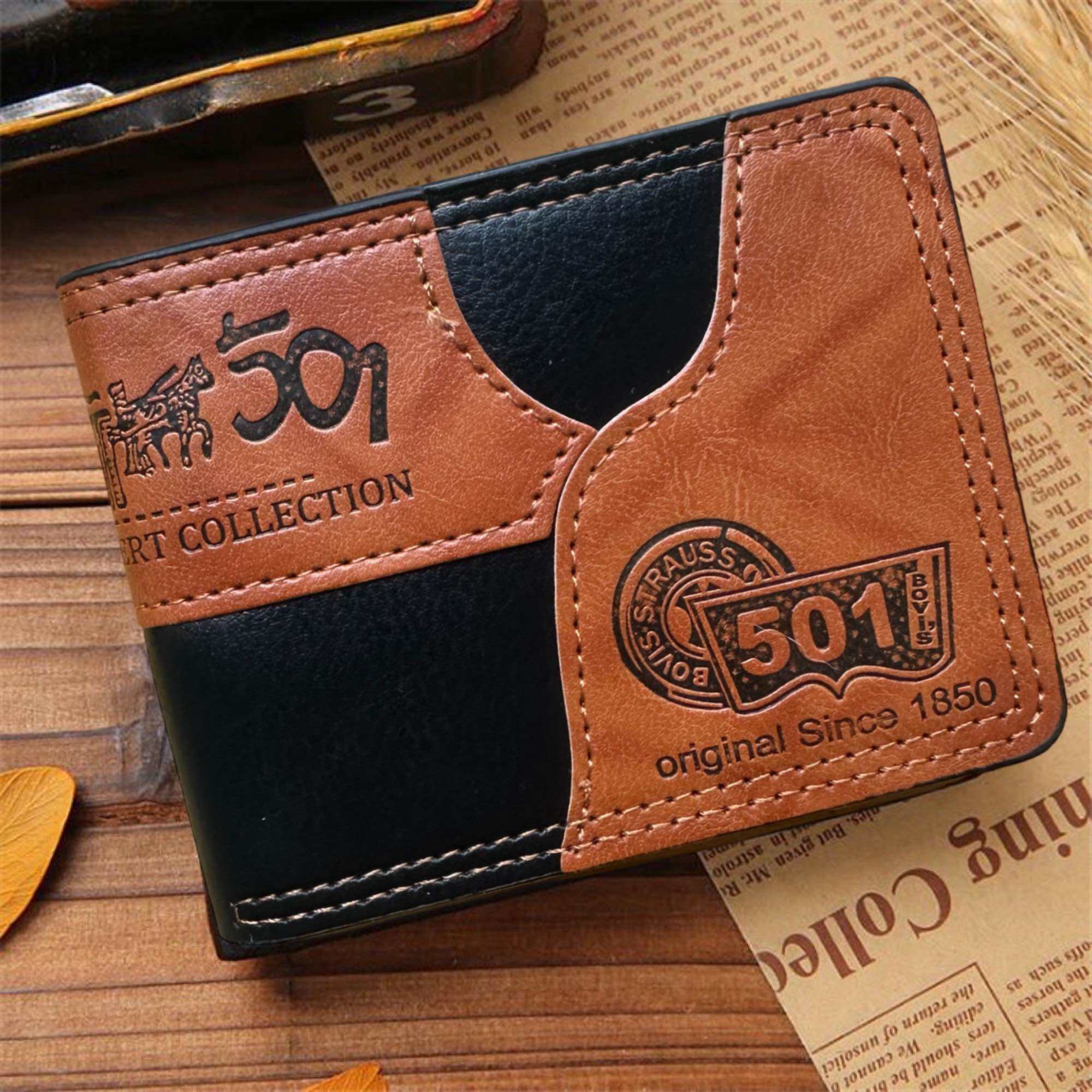 Assorted Design High Quality Men's Zipper Wallet by 