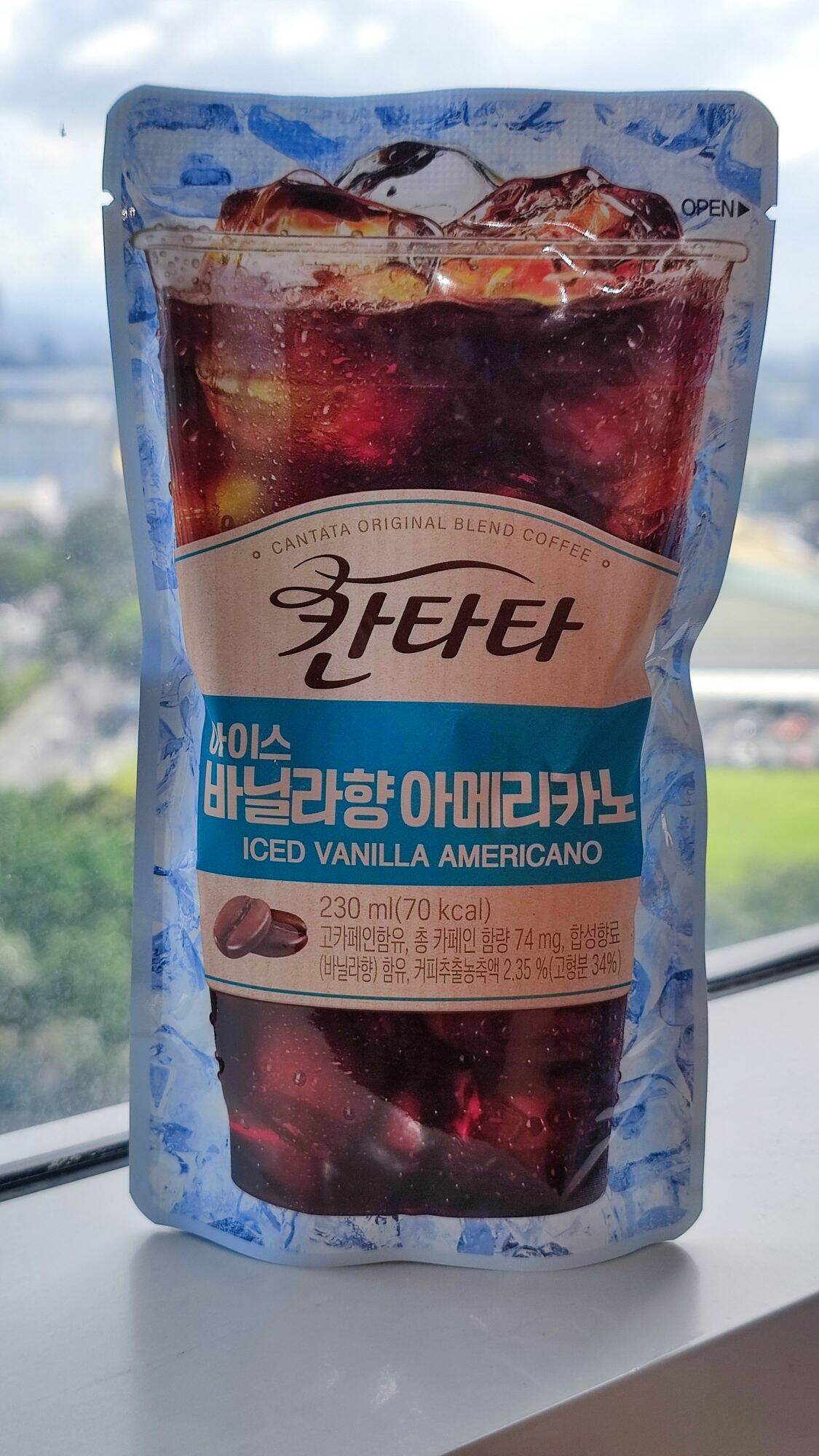 Korean Pouch Drinks - Lotte Cantata Iced Vanilla Americano 230mL 