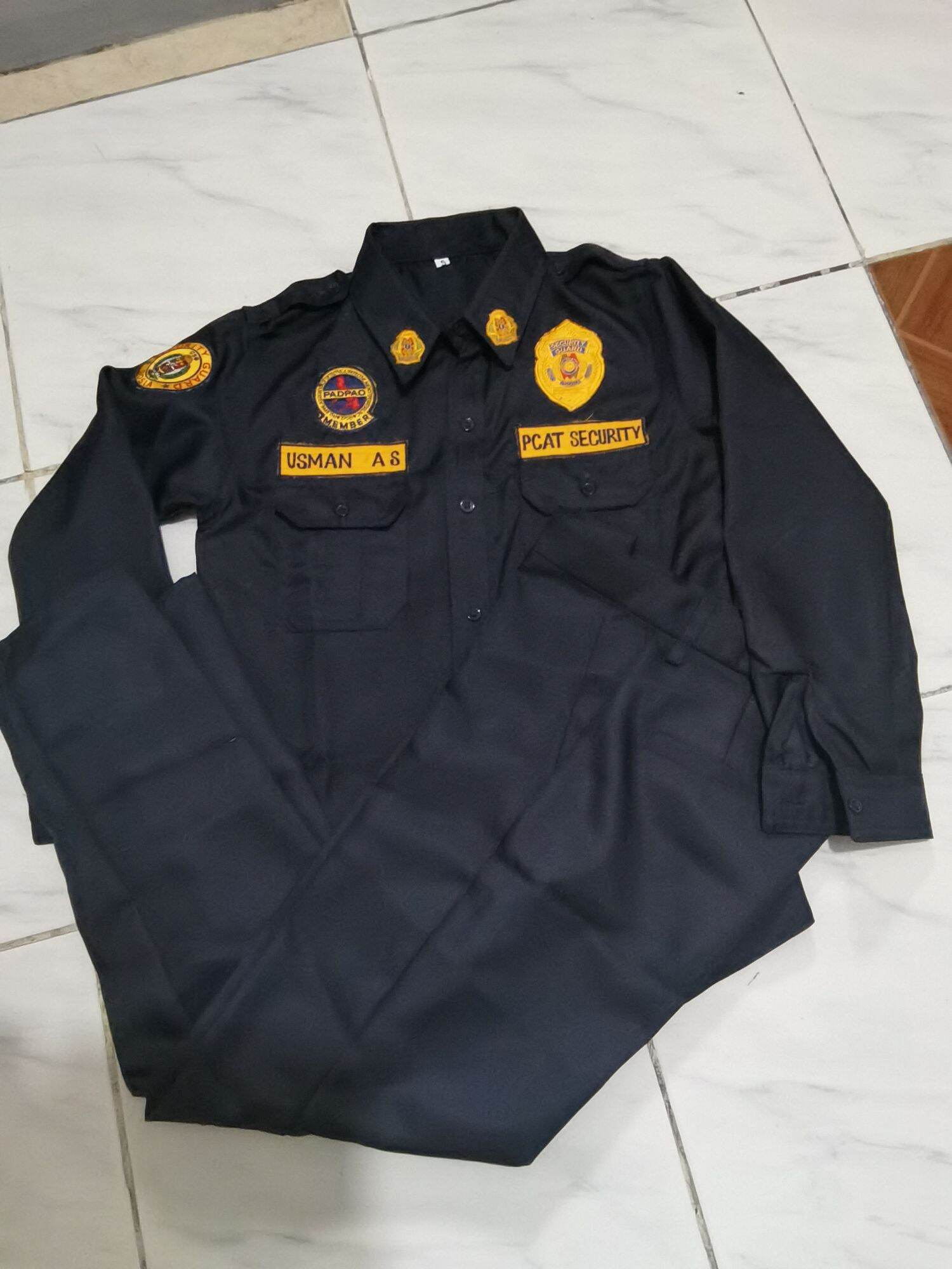 SECURITY GUARD SET UNIFORM WITH PATCHES (SOSIA, PADPAO, NAME, AGENCY ...