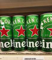 Heineken Silver Can 330ml Green Cans with Red Star Branding