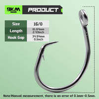 9KM Giant Fishing Hook 6/0-28/0 Forged In-line Circle Hooks Shark & Swordfish & Tuna Hook Saltwater Fishing 2-25pcs