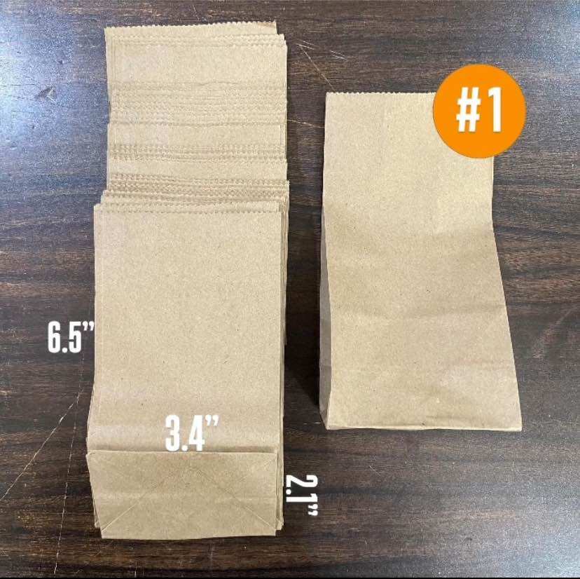 Brown Paper Bag Supot 50pcs #1 #2 #3 #4 #5 #6 Packaging | Lazada PH