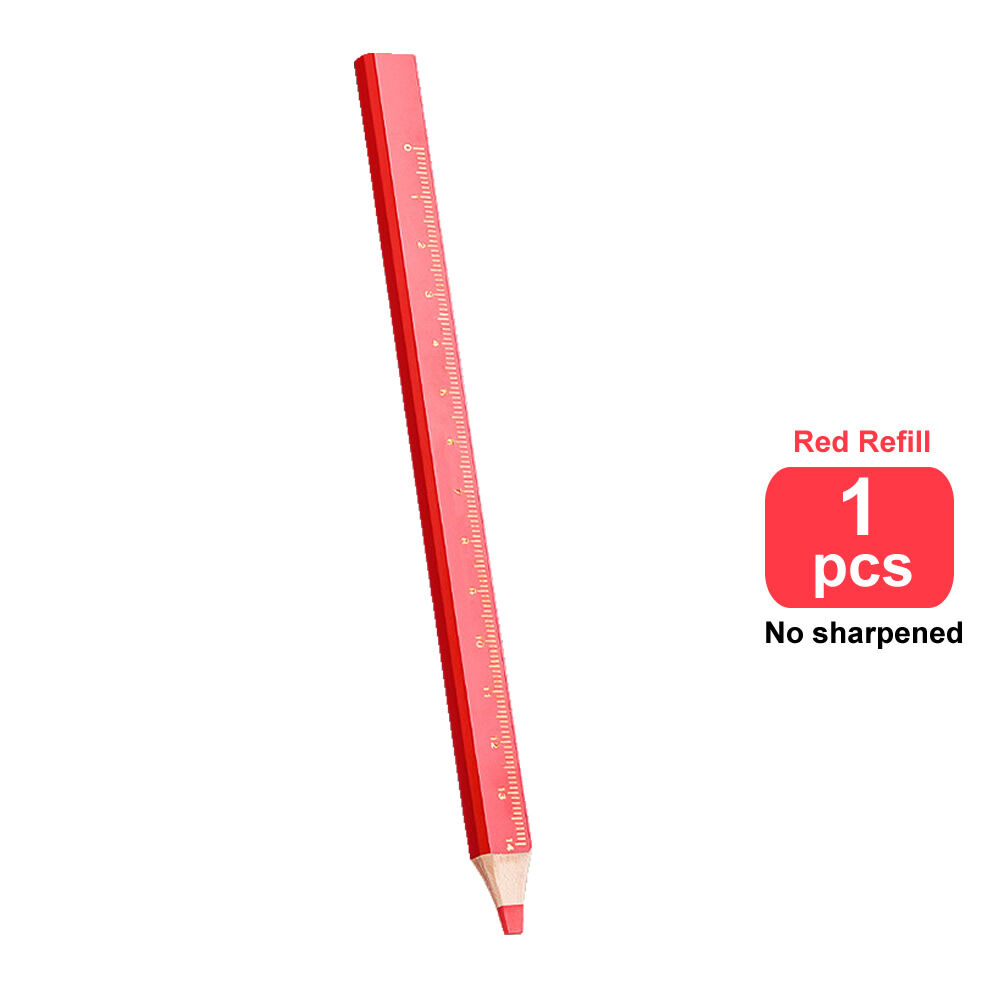 10pcs Woodworking Pencils Site Dedicated Marking Workers Dedicated Flat Head Pen Wood Black Octagon Red Square Drawing Lines