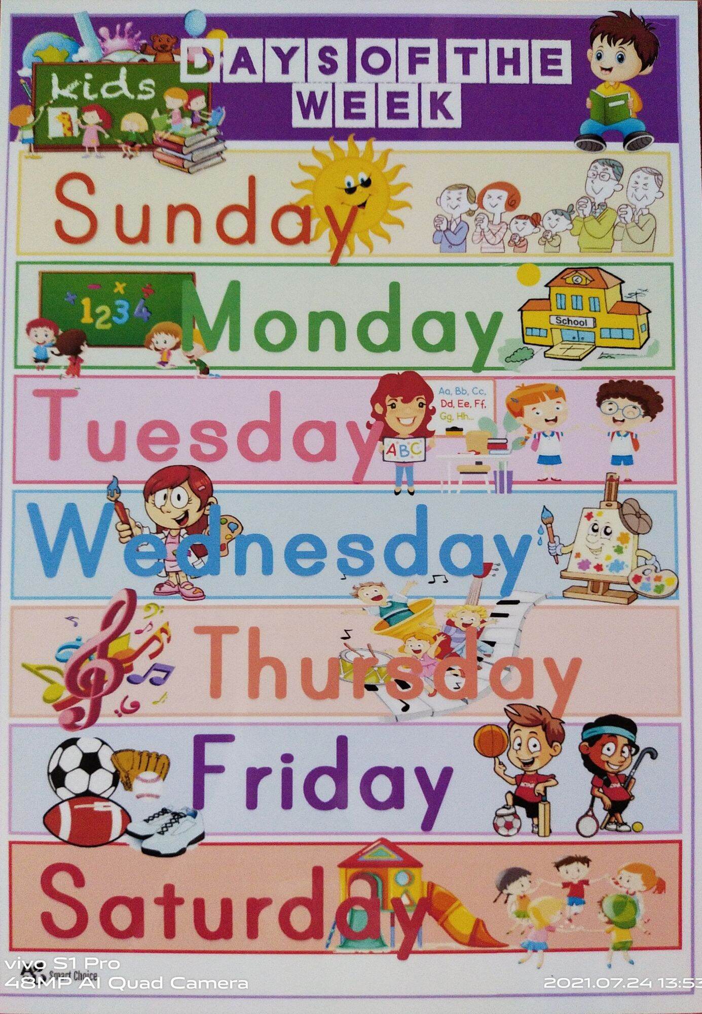 Laminated Educational Days of the Week and 7 Araw sa isang Linggo A4 ...