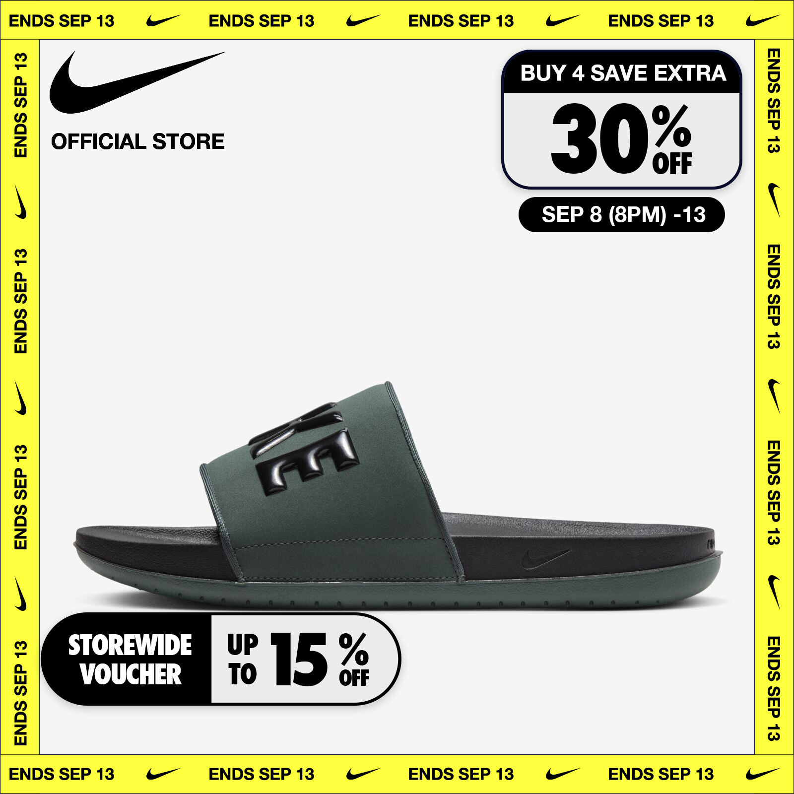 Discount on Nike  shoes - SKU: Nike Men's Offcourt Slides - Vintage Green