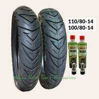 POWER TIRE SIZE 14  PAIR / SET FOR 2 TIRE  FRONT AND REAR WITH TIRE SEALANT & PITO