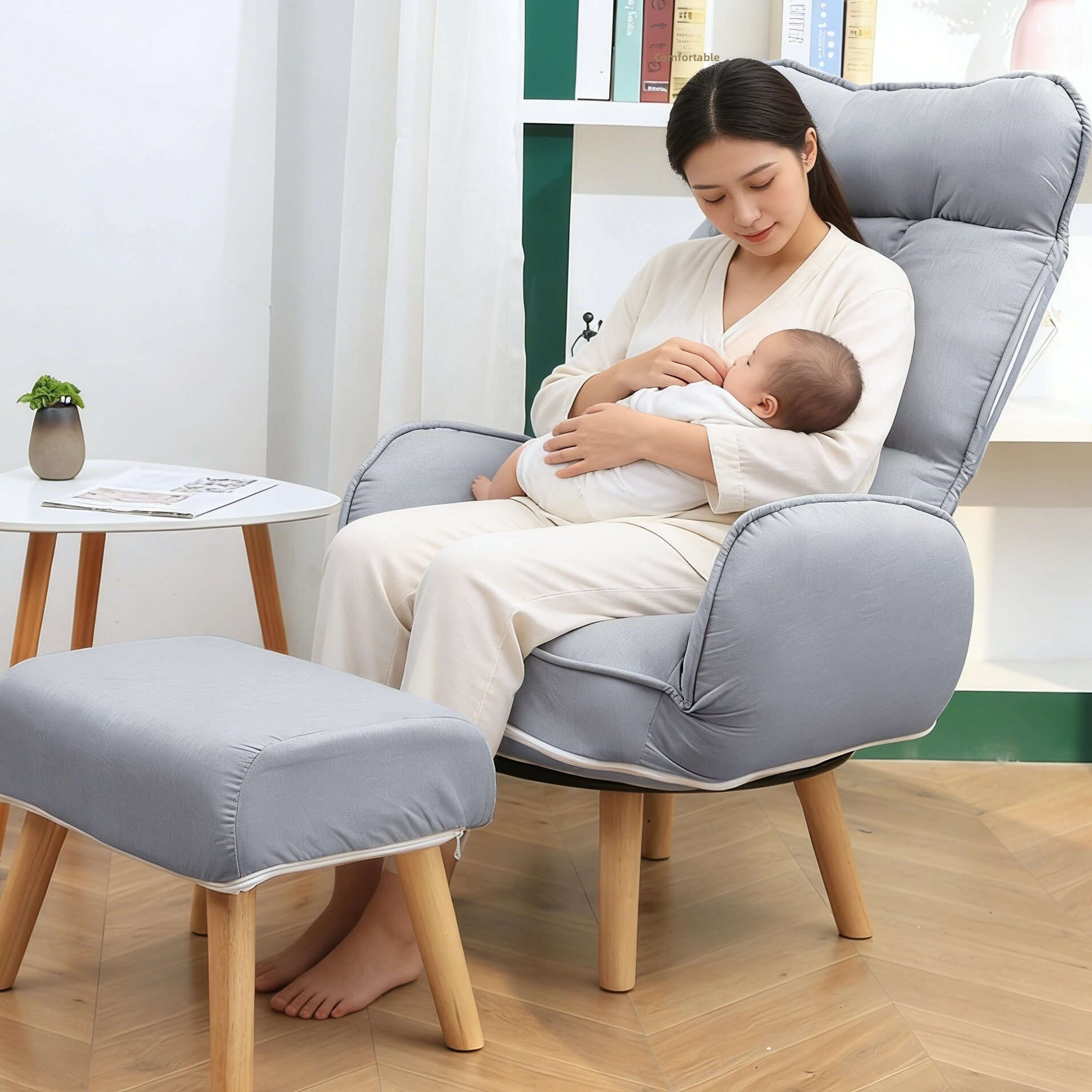 Breastfeeding Chair Single Person Maternity Backrest Nursing Sofa Chair Small Apartment Fabric Lazy Sofa Postpartum Center