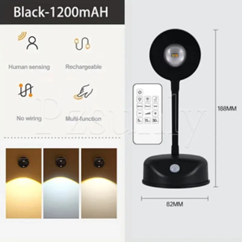 Spotlights USB Rechargeable Intelligent Human Sensing Wireless Wall Light Dimmable Led Spotlight for Lighting Paintings Pictures